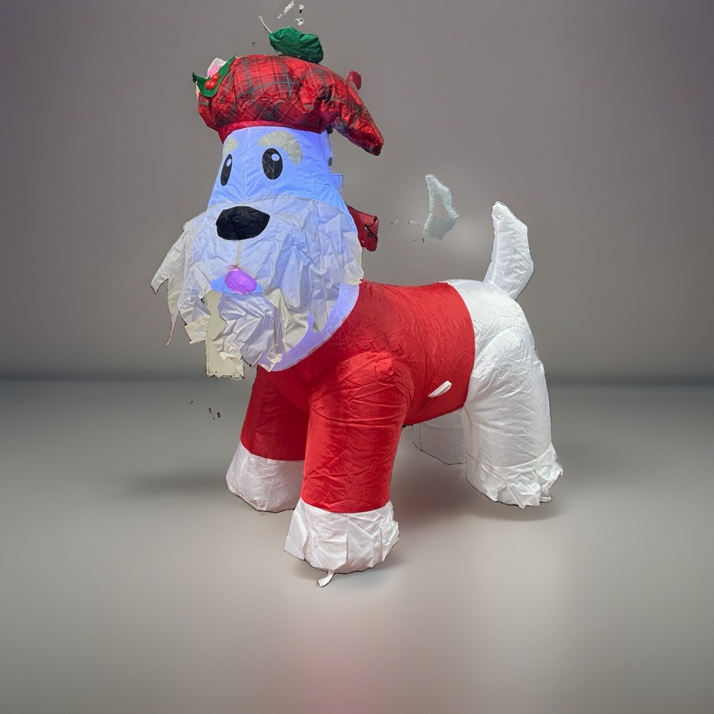 Inflatable Holiday Plaid Scottie Puppy Dog In Christmas Sweater